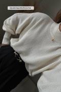 NA-KD Strikket genser med vide ermer - Offwhite