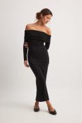 NA-KD Soft Line Midi Dress - Black