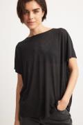 NA-KD Sheer Kimono Sleeve T-shirt - Black