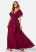 Goddiva Flutter Chiffon Dress Berry XS (UK8)