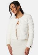 Chiara Forthi Short Party Faux Fur Jacket Offwhite 42