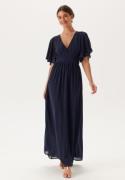 Bubbleroom Occasion Butterfly Sleeve Chiffon Gown Navy 34