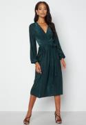 Bubbleroom Occasion Wrap Tie Midi Dress Petrol 38