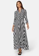 YAS Yassavanna Long Shirt Dress Black Stripes:W WHITE STRIPE M