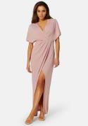 Bubbleroom Occasion Wrap Slit Maxi Dress Dusty pink 42