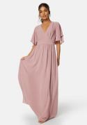 Bubbleroom Occasion Butterfly Sleeve Chiffon Gown Dusty pink 46