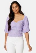 BUBBLEROOM Nandita wrap top Lilac / Checked S