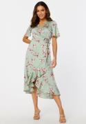 BUBBLEROOM Pauletta Wrap Dress Dusty green / Patterned 36