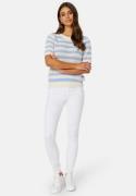 SELECTED FEMME Alby SS Knit O-Neck Birch Stripes:BLUE H XS