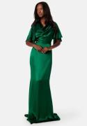 Goddiva Satin Cowl Front Maxi Dress Emerald XXL (UK18)