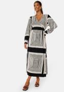 Object Collectors Item Tobina L/S Wrap Dress Black/White 38