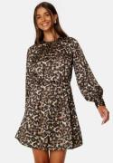 BUBBLEROOM Catalina Satin Dress Leopard 34