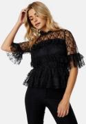 BUBBLEROOM Frill Lace Blouse Black 36