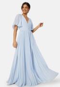 Bubbleroom Occasion Pleated Slit Gown  Light blue 38