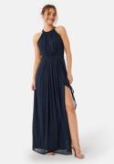 AngelEye High Neck Maxi Dress With Split Navy S (UK10)