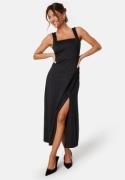 BUBBLEROOM Square Neck Sleeveless Slit Dress Black M