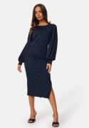 BUBBLEROOM Balloon Sleeve Rib Dress Navy 3XL