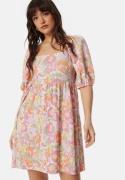 BUBBLEROOM Puff Sleeve Short Dress Floral XL