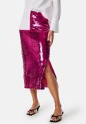 VILA Vietta midi sequin skirt Fuchsia Purple 42