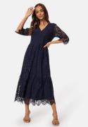 Happy Holly V-neck Lace Midi Dress Dark blue 44/46