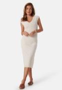 VILA Visolira V-Neck cap sleeve dress Eggnog XL