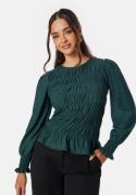 Happy Holly Long Sleeve Smock Top Dark green 44/46