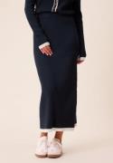 Happy Holly Contrast Knitted Midi Skirt Navy/Cream 52/54