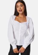 BUBBLEROOM Sweetheart Neck Poplin Shirt White 38