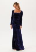 Goddiva Square Neck Velvet Maxi Dress Navy XL (UK16)