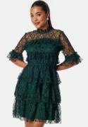 BUBBLEROOM Frill Lace Dress Dark green 34