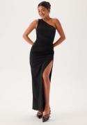 Bubbleroom Occasion One Shoulder Maxi Dress Black XXS