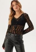 BUBBLEROOM Button Lace Cardigan Black XS