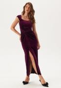 FOREVER NEW Lara Cap Sleeve Velvet Gown Berry 34