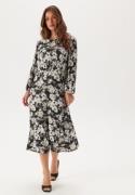 Pieces Pcrexa 3/4 MIDI DRESS BC MIDI  Black Aop:blue Blurry Flower S