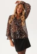 BUBBLEROOM Flounce Blouse Leopard S