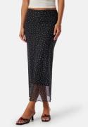 BUBBLEROOM Mesh Midi Skirt Black/Dotted XL