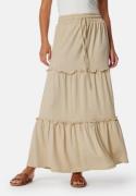 BUBBLEROOM Flounce Maxi Skirt Light beige L