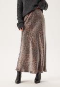 BUBBLEROOM Shimmer Midaxi Skirt Leopard/Brown L