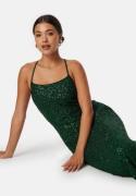 Bubbleroom Occasion Sequin Gown Dark green XL