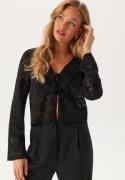 BUBBLEROOM Tie Lace Cardigan  Black XL