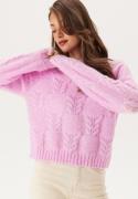 Pieces Pcneo Ls Oneck Knit Pink Lavender XL