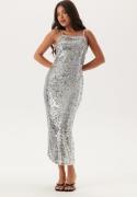 BUBBLEROOM Sequin Strap Dress Silver S