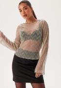 BUBBLEROOM Contrast Shimmer Top Gold L