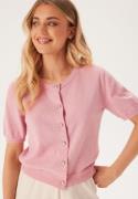 BUBBLEROOM Knitted Short Sleeve Cardigan Light pink L