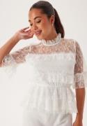 BUBBLEROOM Frill Lace Blouse White 38