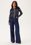 GANT Ribbed Breton Cardigan Evening Blue XS