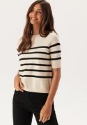 VERO MODA Vmsaba Plain Ss O-neck Pullove Birch Stripes:w Black M