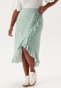 Happy Holly Selima Frill Wrap Skirt Green/Floral 36/38