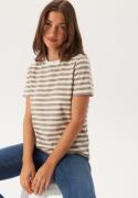 Pieces Pcria Ss Tee Stripes Noos Silver Mink Stripes:bright Whi S