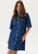 ONLY Onlbelle S/S BUTTON DRESS DNM  Dark Blue Denim M